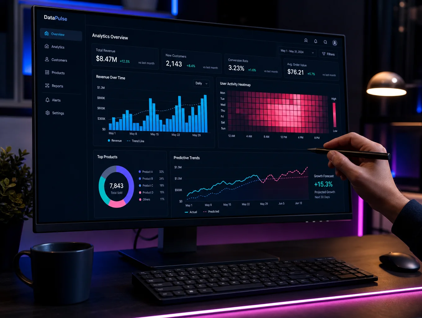 Digital growth analytics dashboard and professional web interface